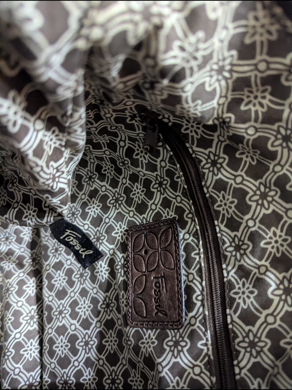 Fossil Talita Hobo Brown Leather Crossbody Bag